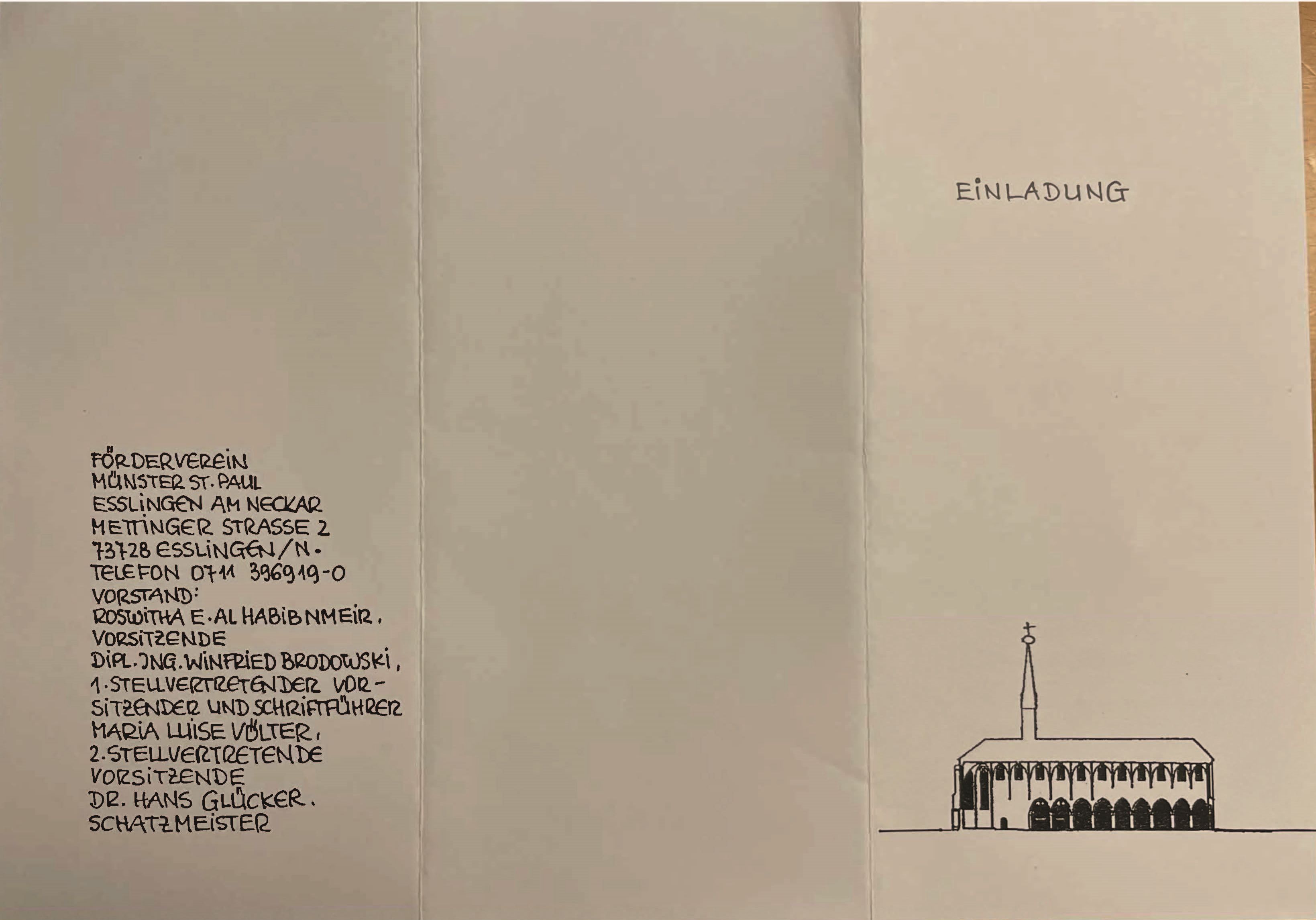 Einladung zur Übergabe der Tauffenster von Johannes Schreiter